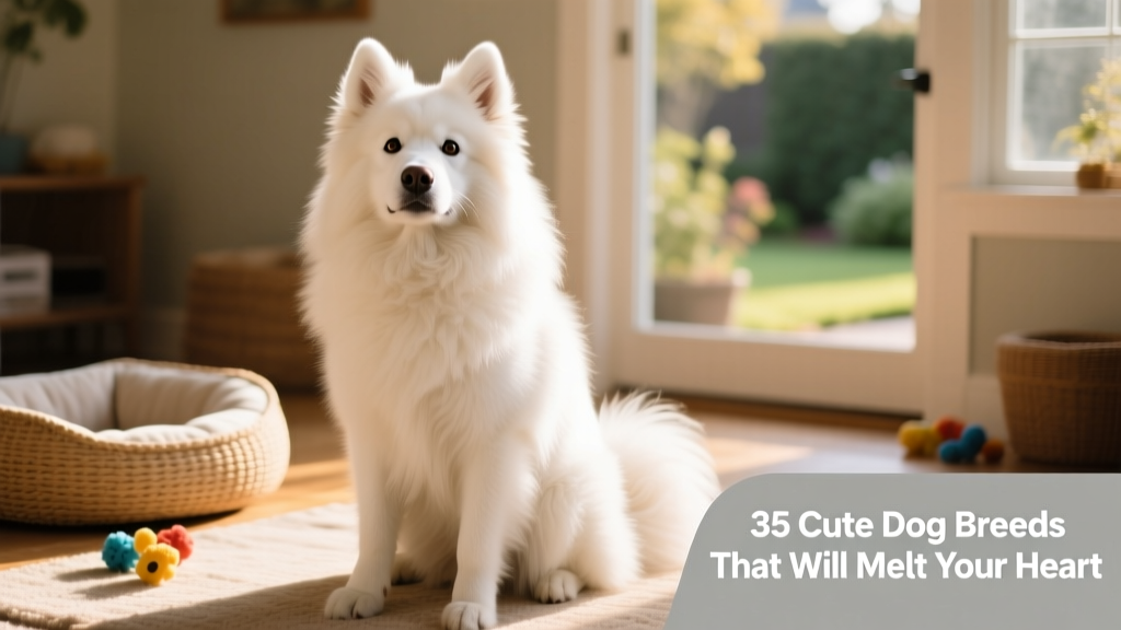 American Eskimo Dog sitting alertly with bright eyes and fluffy white coat