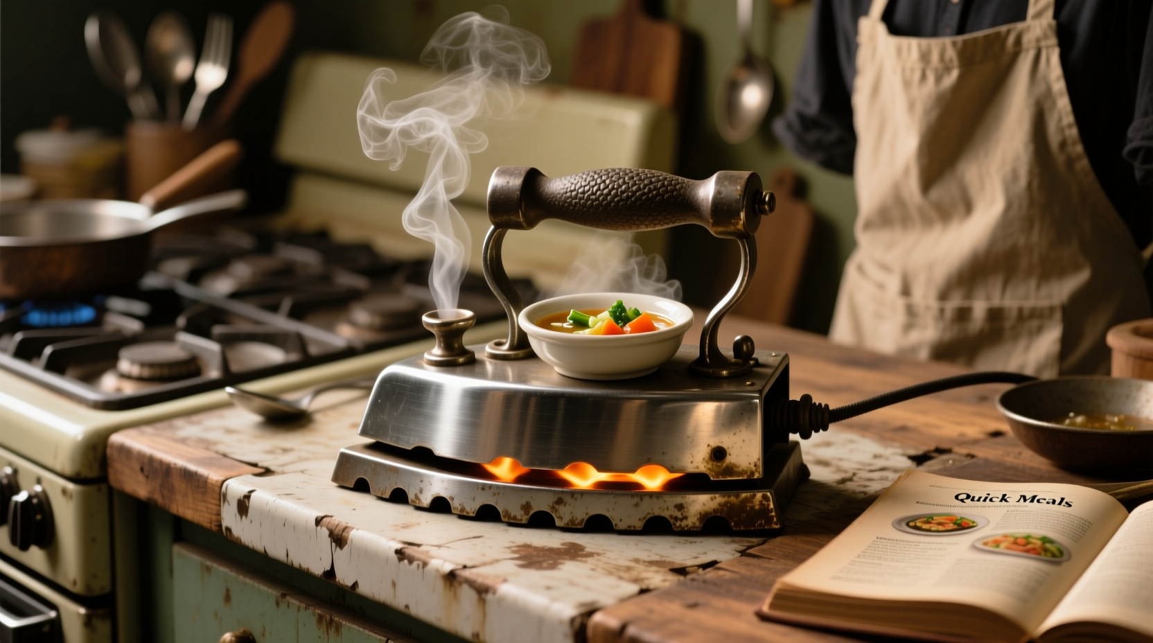 use a clothing iron as an improvised hotplate
