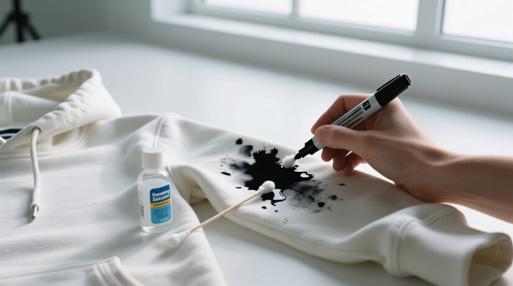 remove permanent marker from cotton hoodies