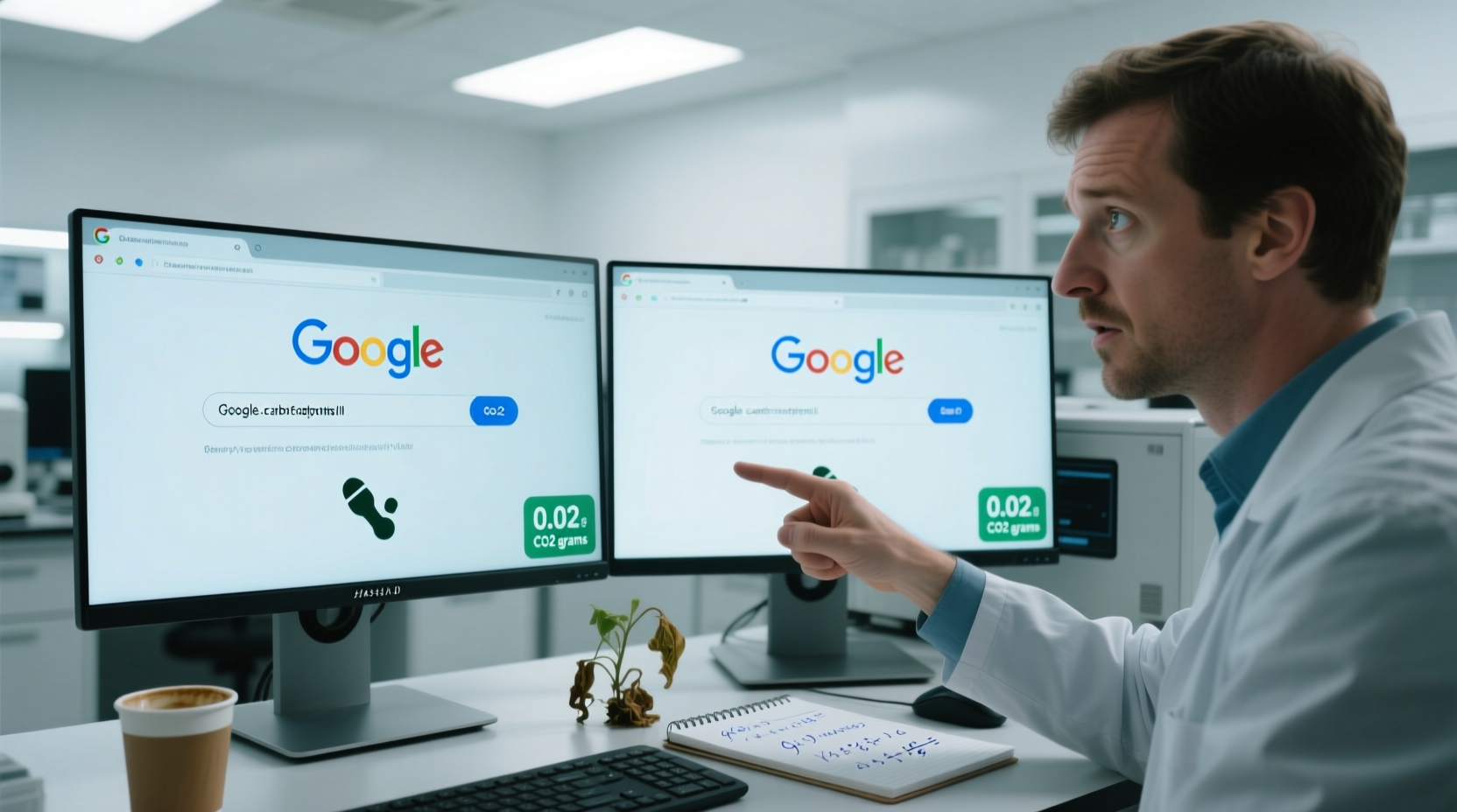 researcher claims two google searches produces same co2