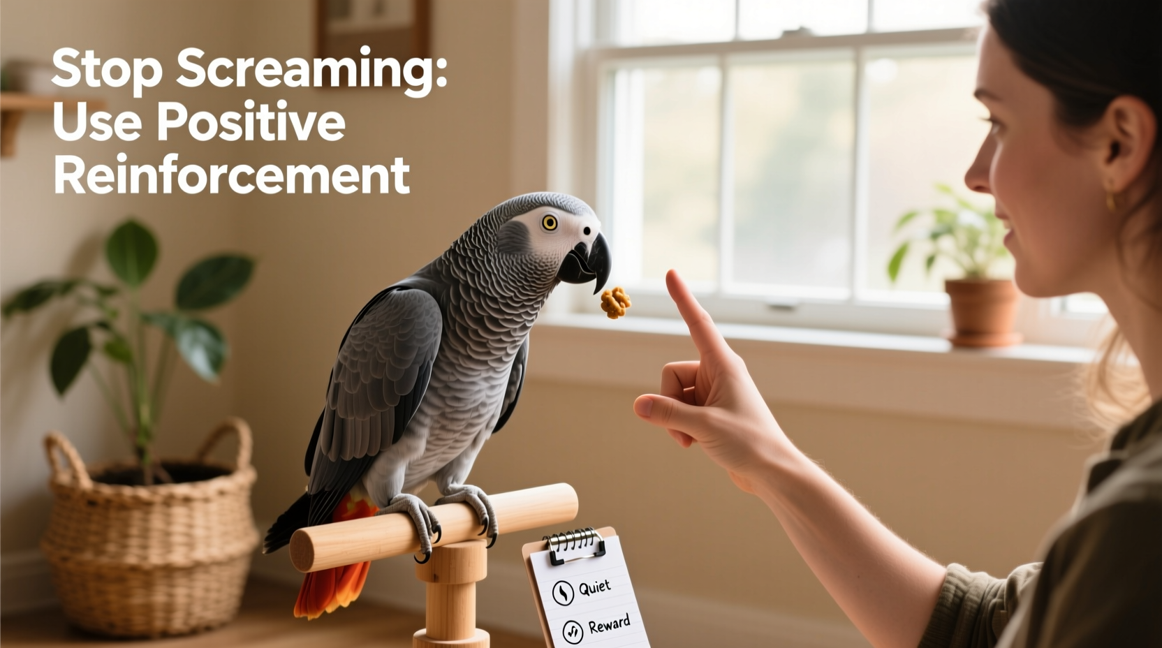 how to train your parrot to stop screaming using behavioral cues