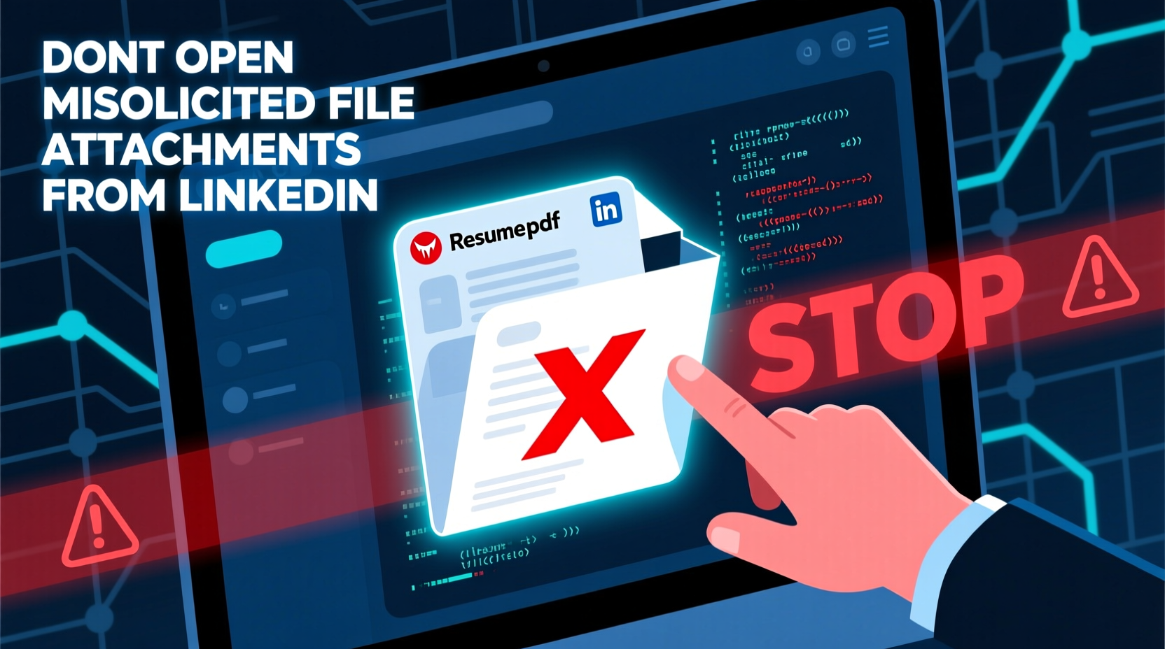 dont open unsolicited file attachments from linkedin