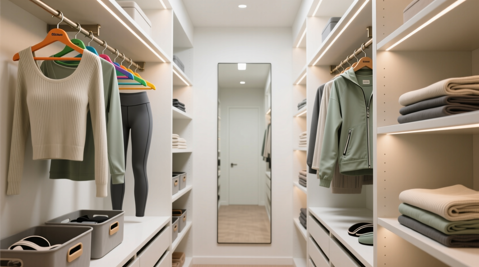 closet organization for remote fitness instructors