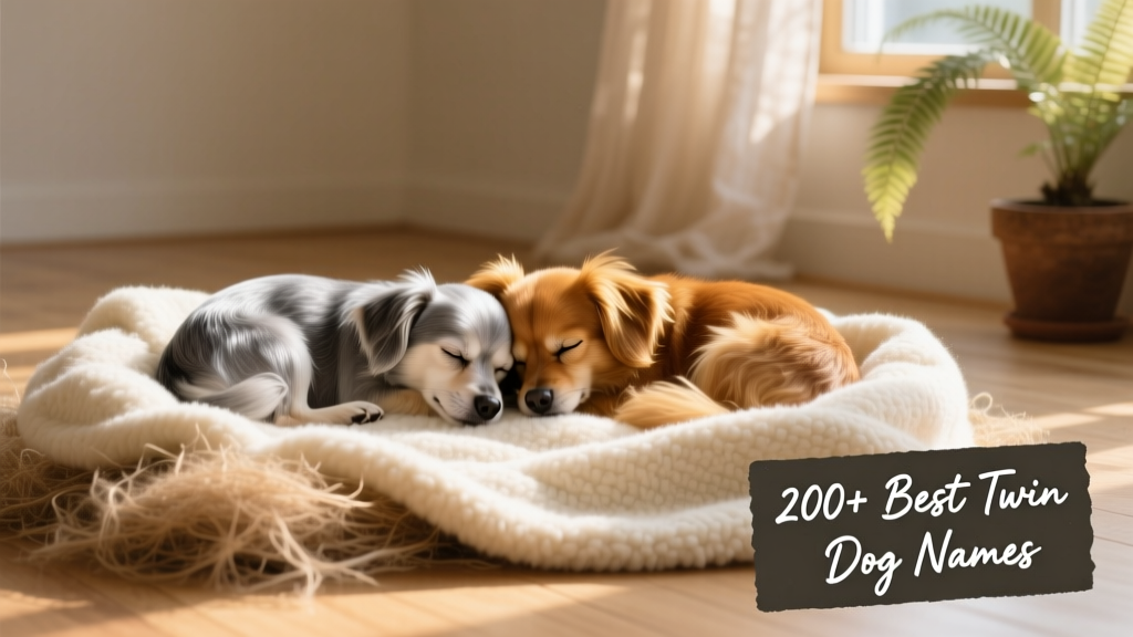Two small, fluffy female dogs curled up together on a cozy blanket, one with a silver-gray coat and the other with warm caramel fur