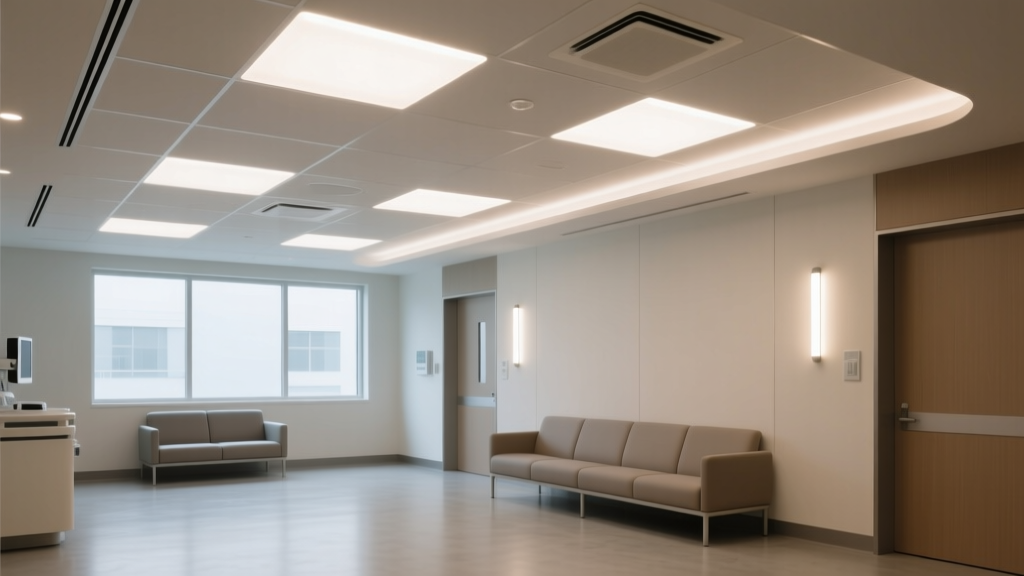 LiFi LED Ceiling Panels for Hospital Waiting Rooms