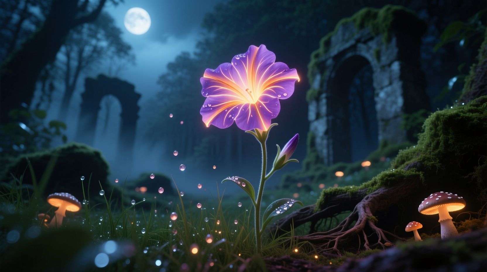glowing petunia