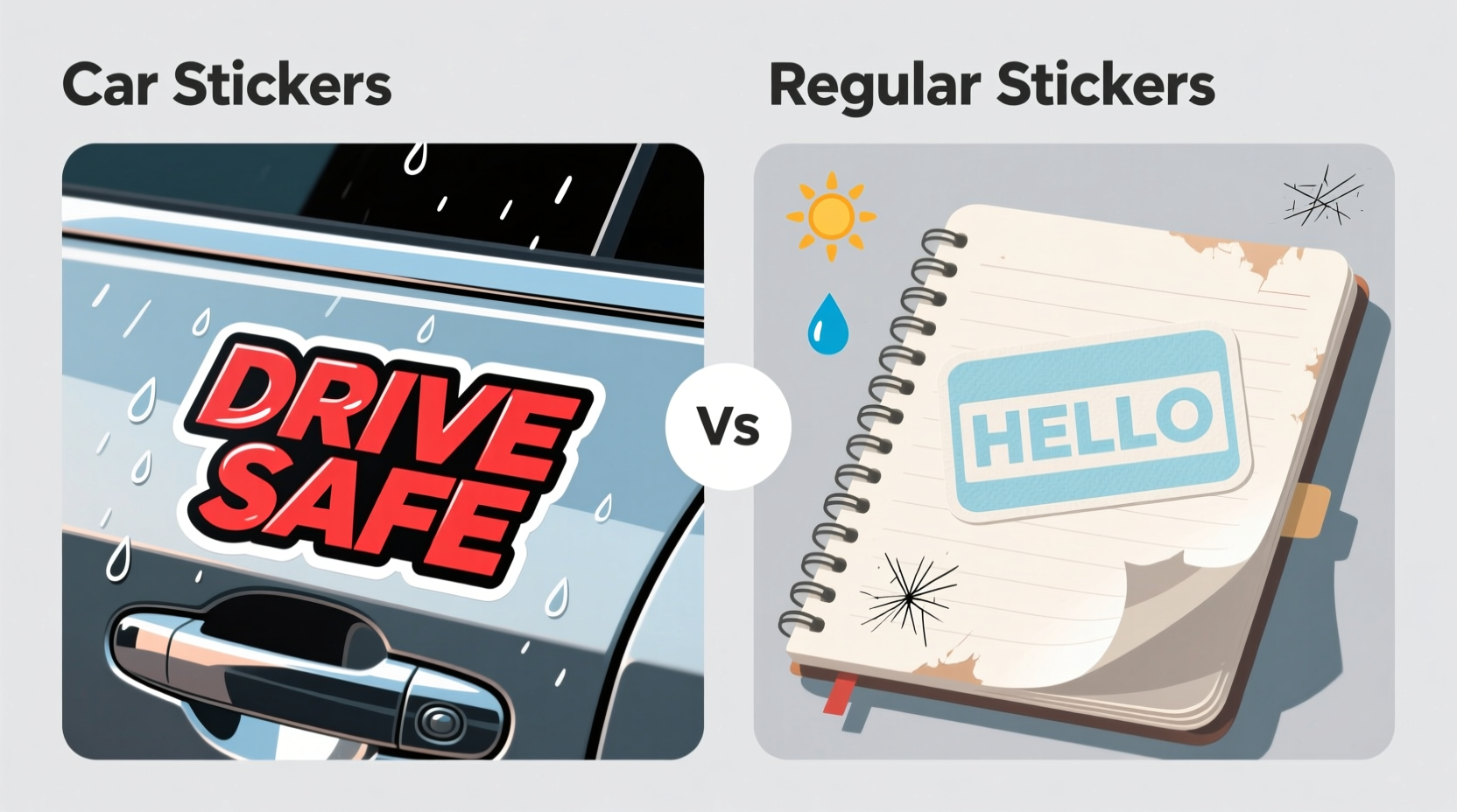 is car stickers different then reguilar stickers