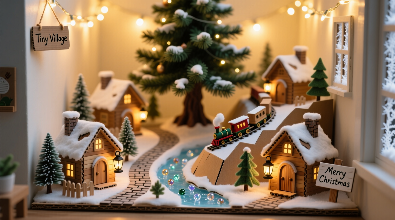how to build a tiny christmas village under your tree with minimal space