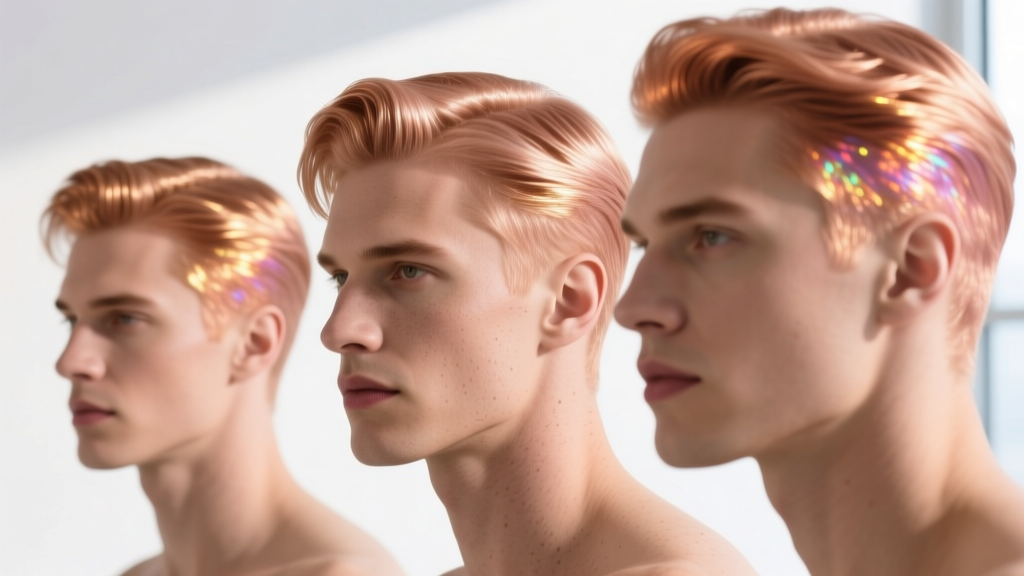Macro shot of three rose gold men