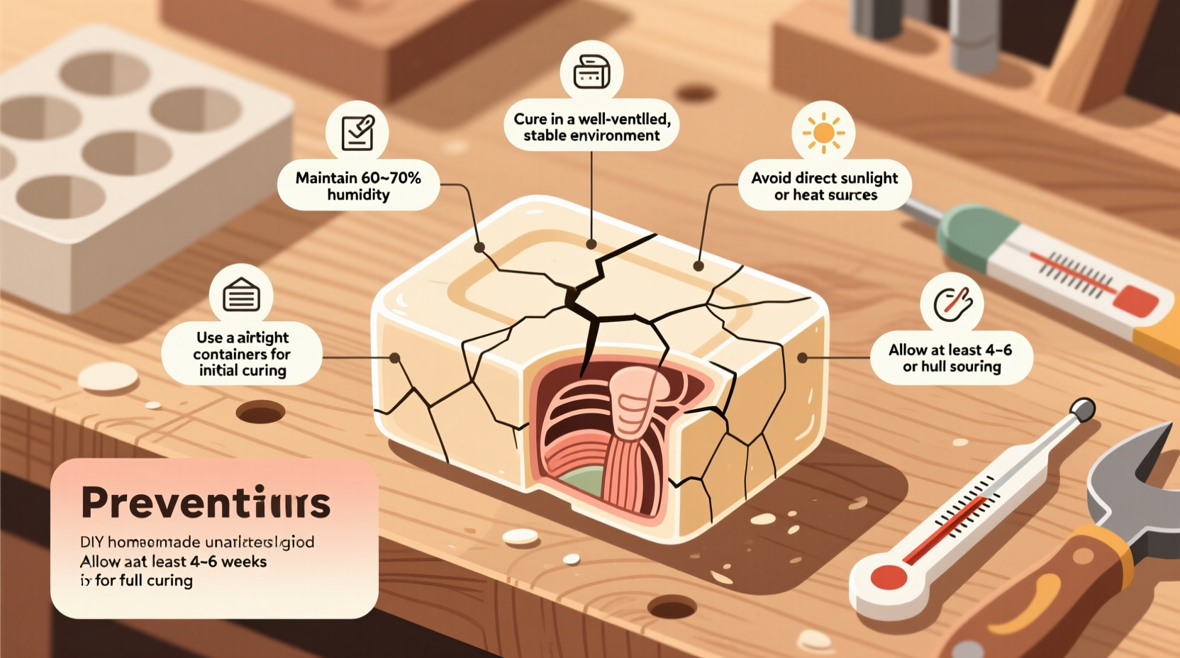 why does my homemade soap crack while curing prevention tips