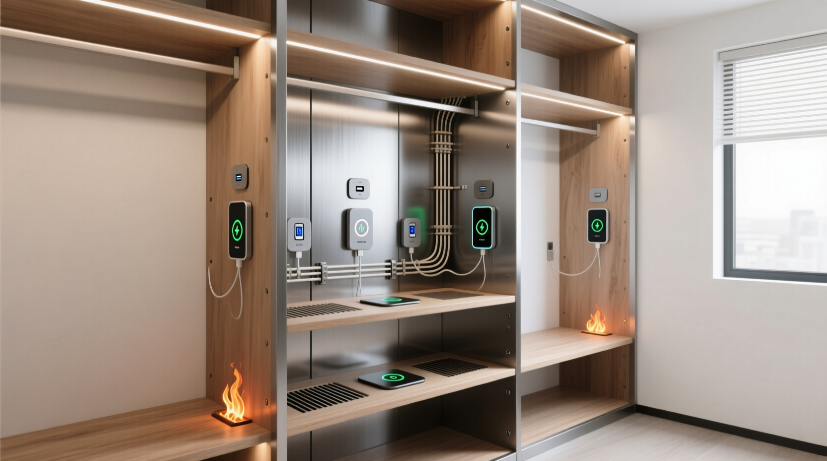 closet organization tips hidden charging stations