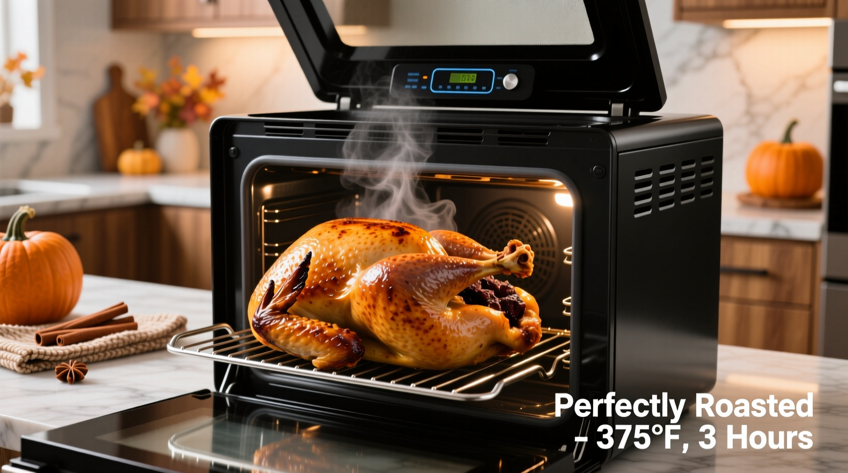 Perfectly roasted turkey in electric roaster