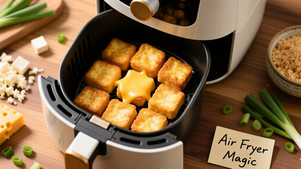 Crispy Cheese Tofu Air Fryer Recipe (Oil-Free!)