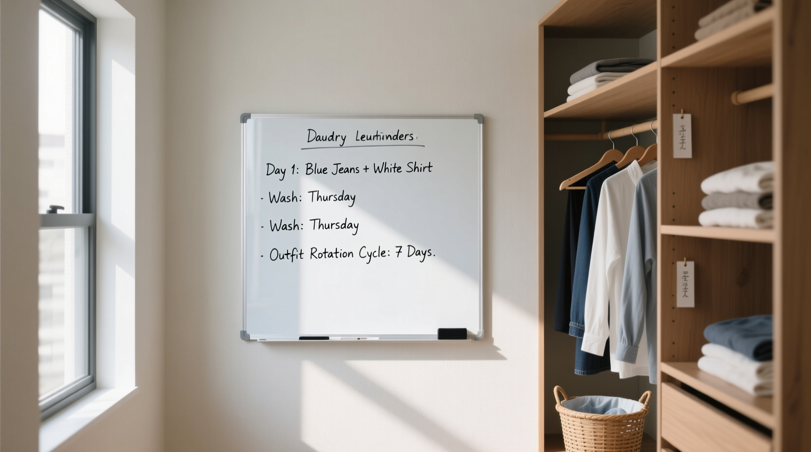 closet whiteboard worth it for outfit laundry tracking