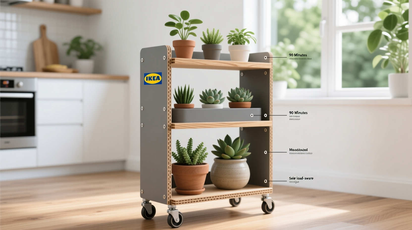 lightweight mobile plant caddy from ikea parts