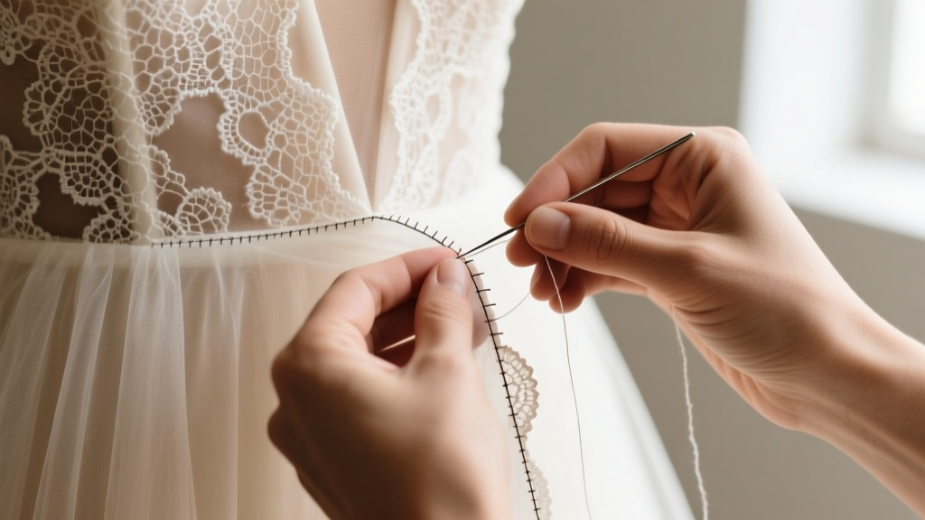 How To Sew A Lace Overlay On A Wedding Dress