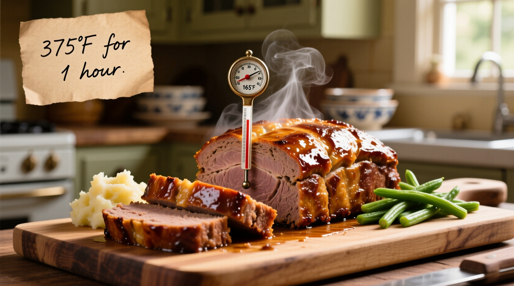 what temp and how long to cook meatloaf