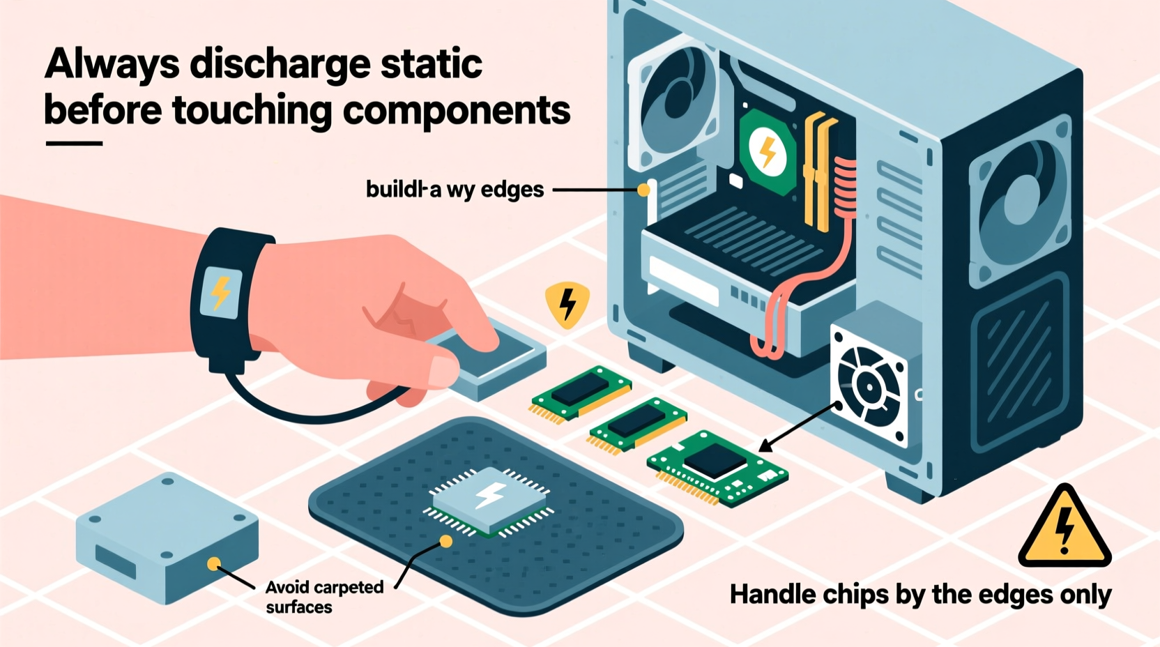 beginner guide to building a pc avoiding static damage