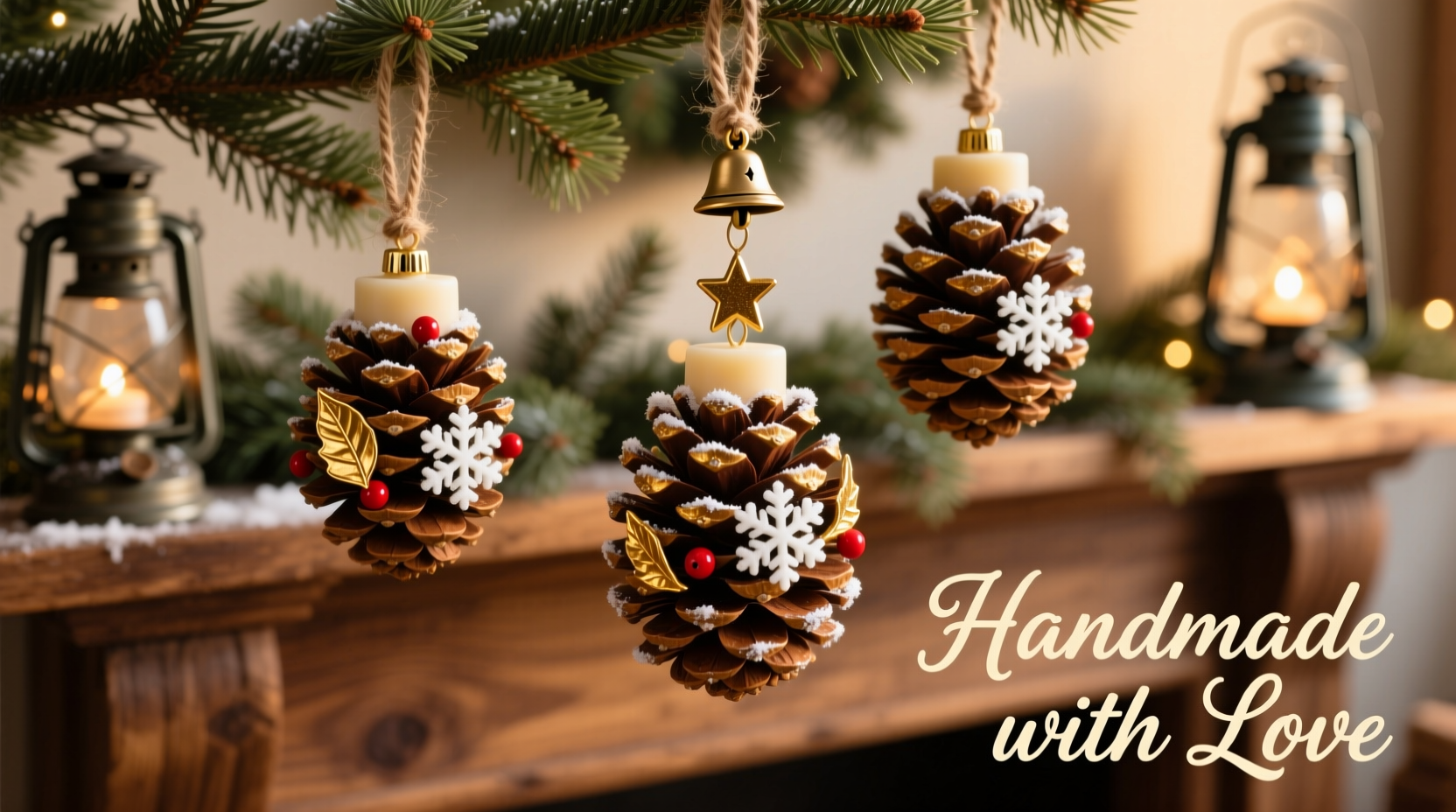 how to make your own scented pine cone ornaments for the tree