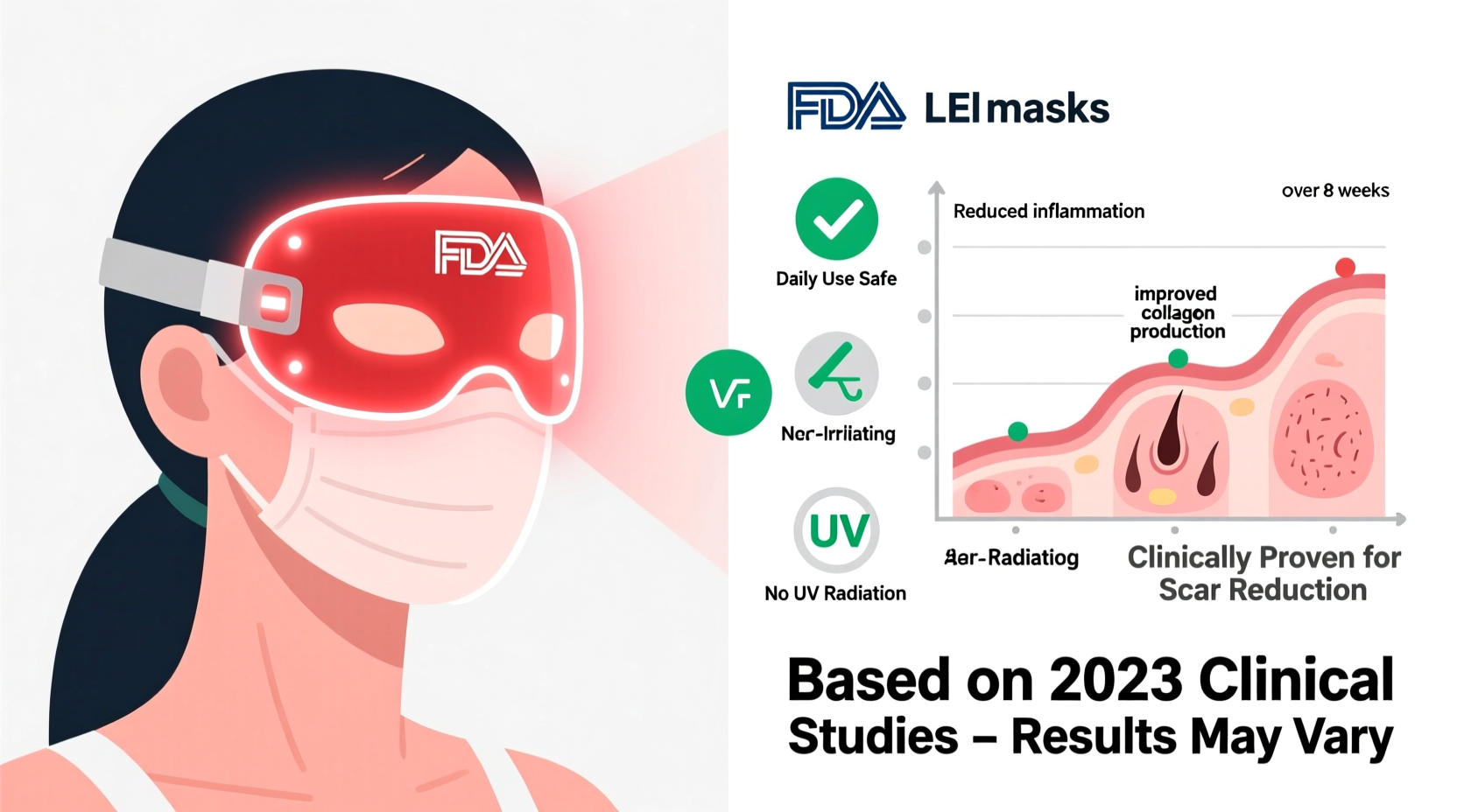 are led face masks safe for daily use and do they reduce acne scars