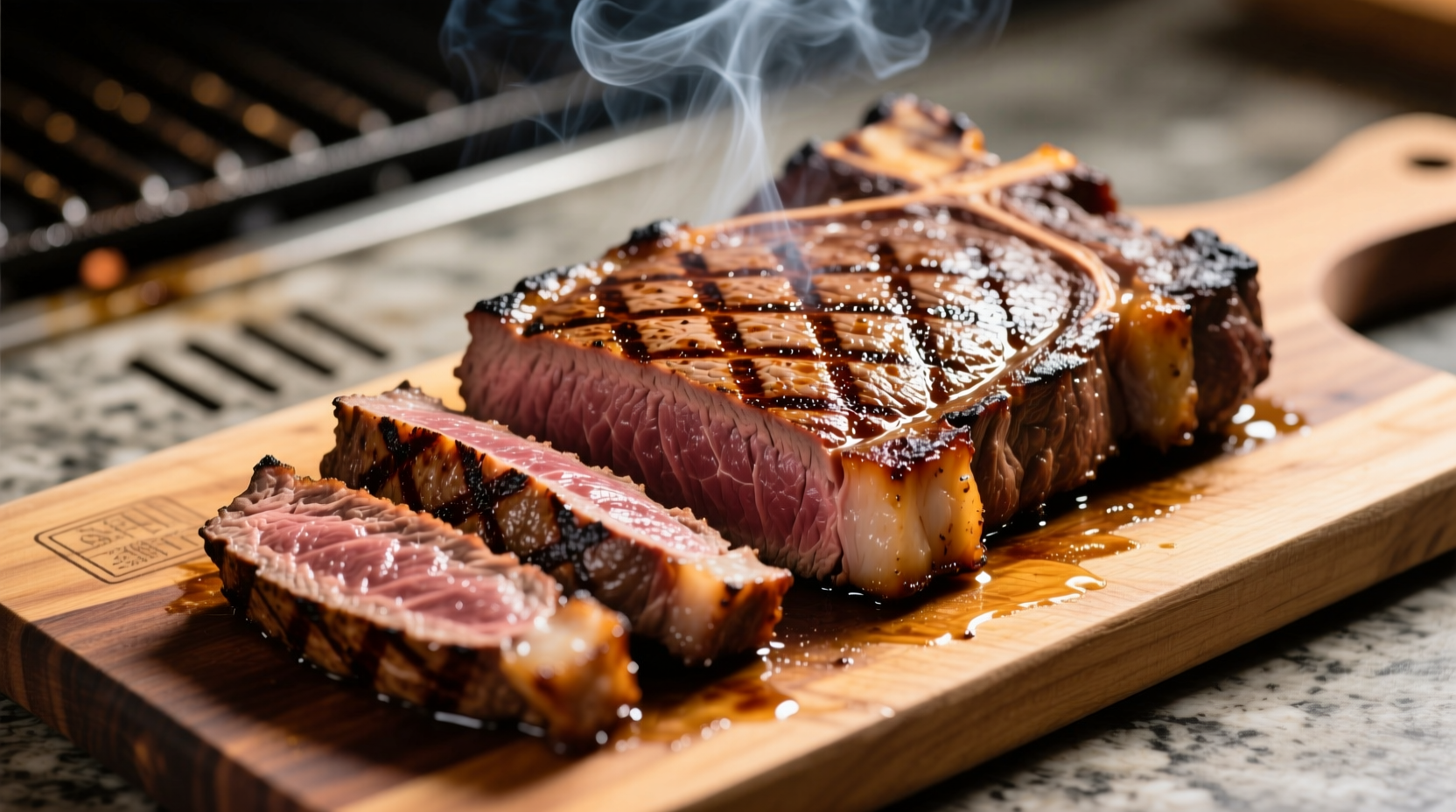 Perfectly grilled tri tip steak with crosshatch sear marks