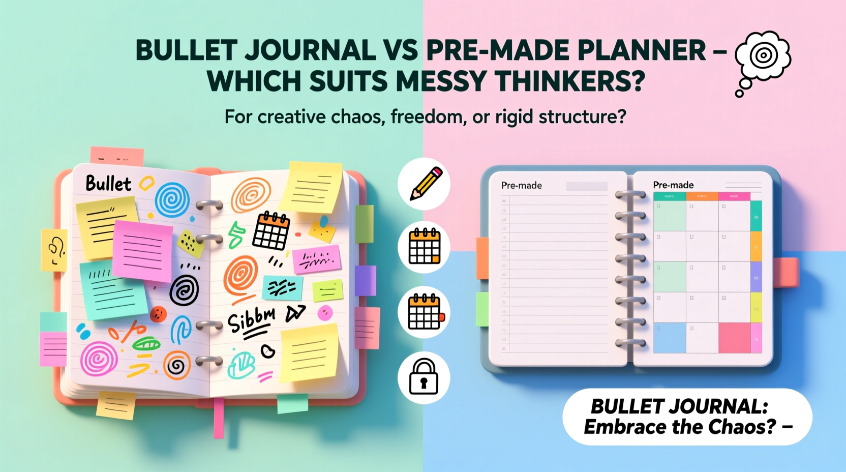 bullet journal vs pre made planner which is better for messy thinkers