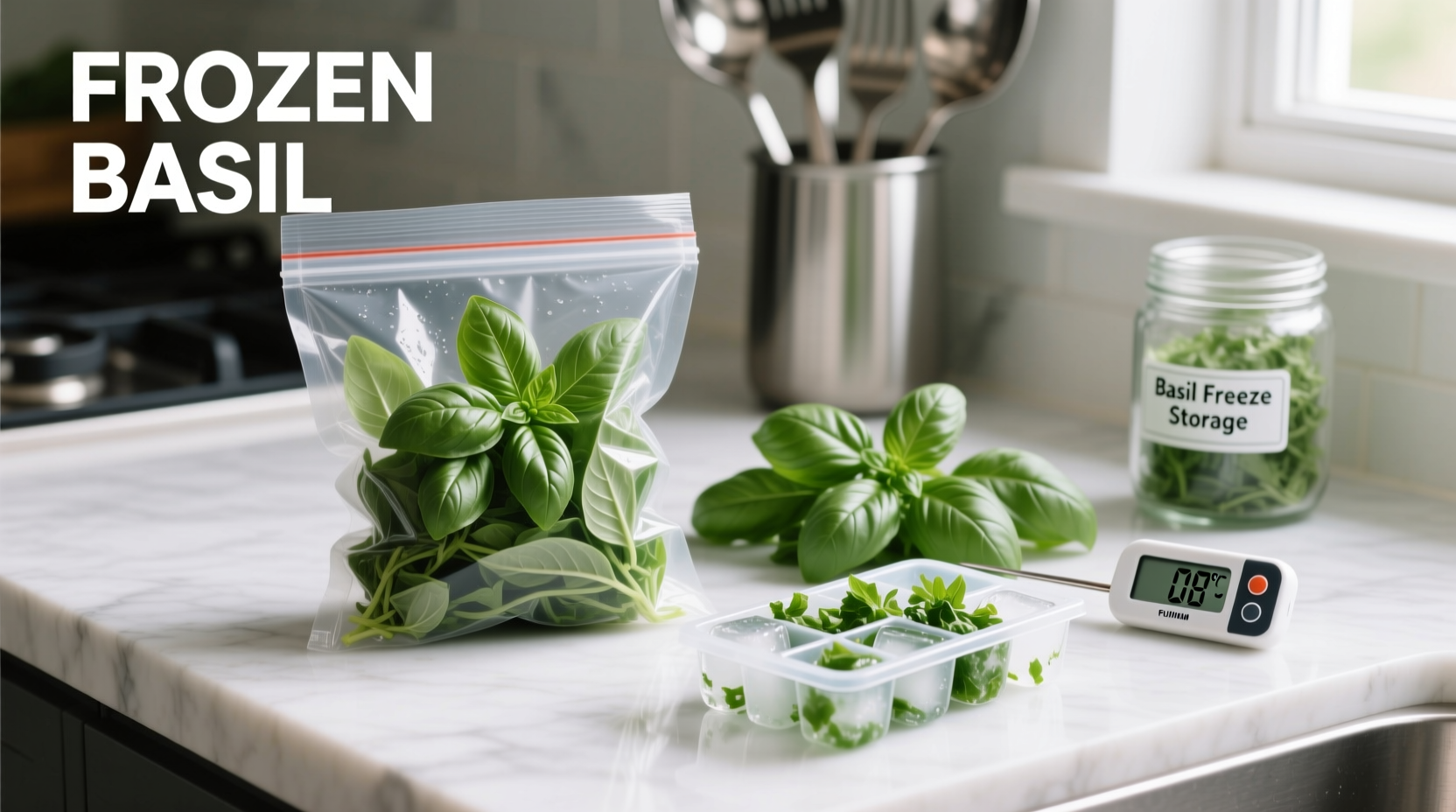 Freeze Basil 3 Ways for 12 Months | TheHomeSprouts