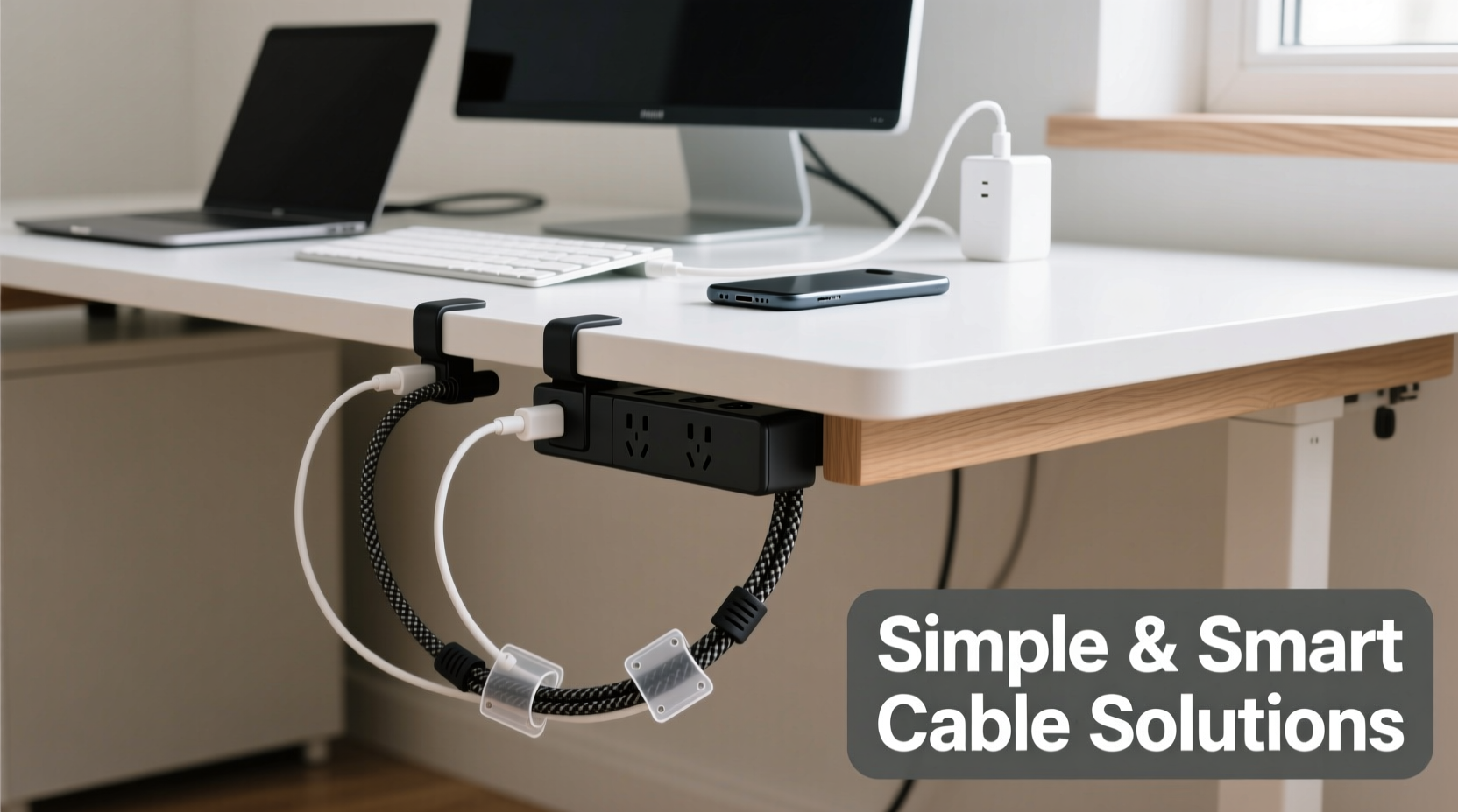 how to organize cables without ugly boxes simple solutions for clean desk setups