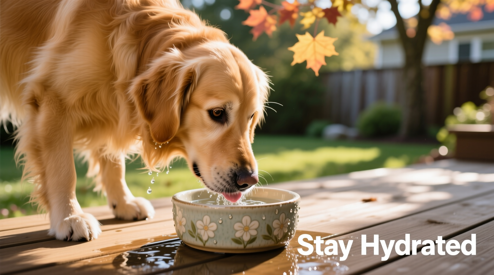 Dog drinking water from bowl showing proper hydration