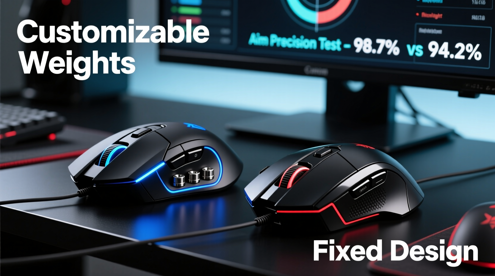 gaming mice with customizable weights vs fixed designs which improves aim