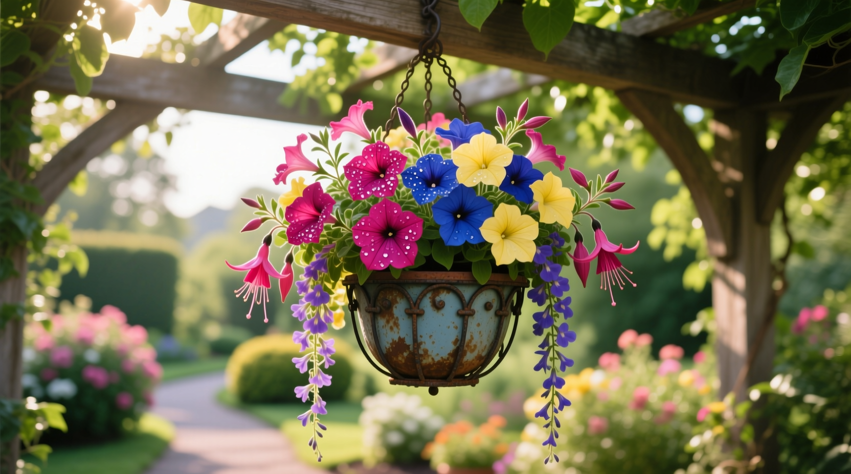 types of hanging basket flowers