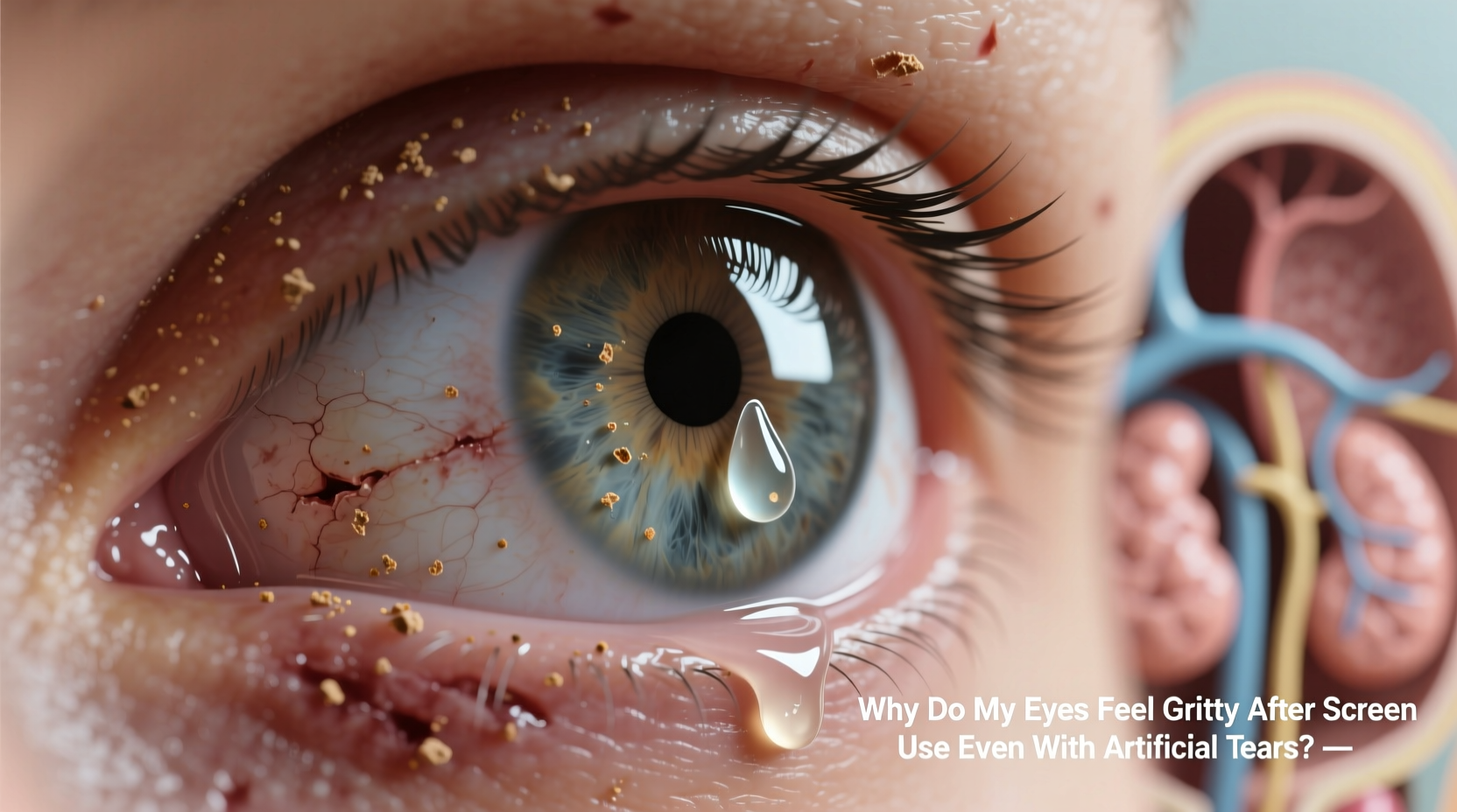 why do my eyes feel gritty after screen use even with artificial tears