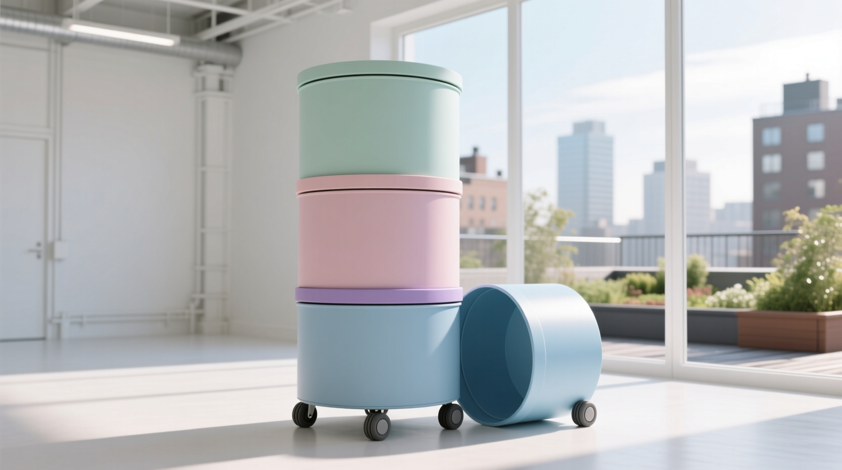 rolling stackable storage containers