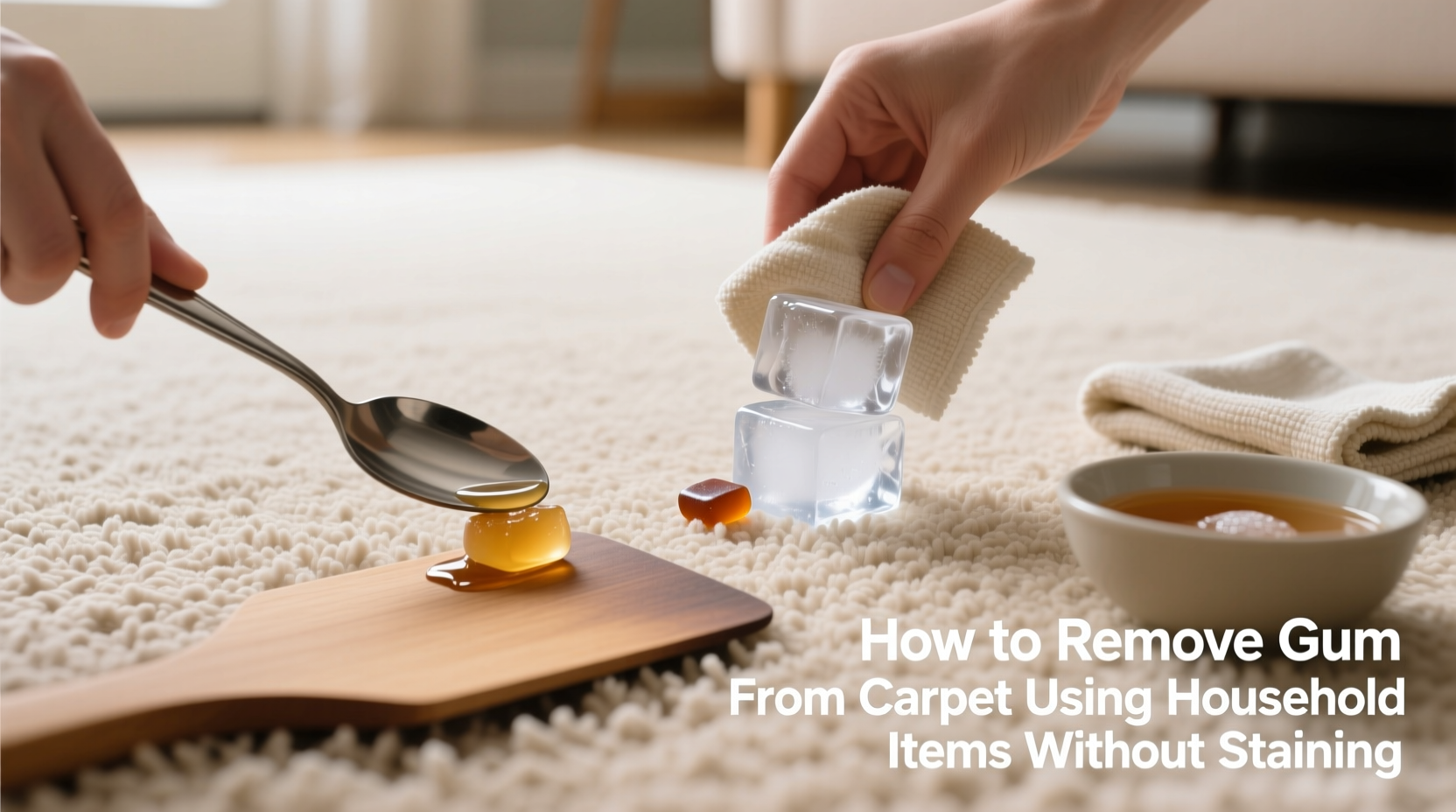 how to remove gum from carpet using household items without staining