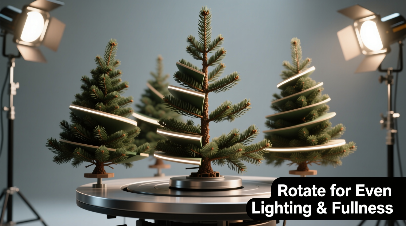 how to rotate christmas tree sections for even lighting and fullness