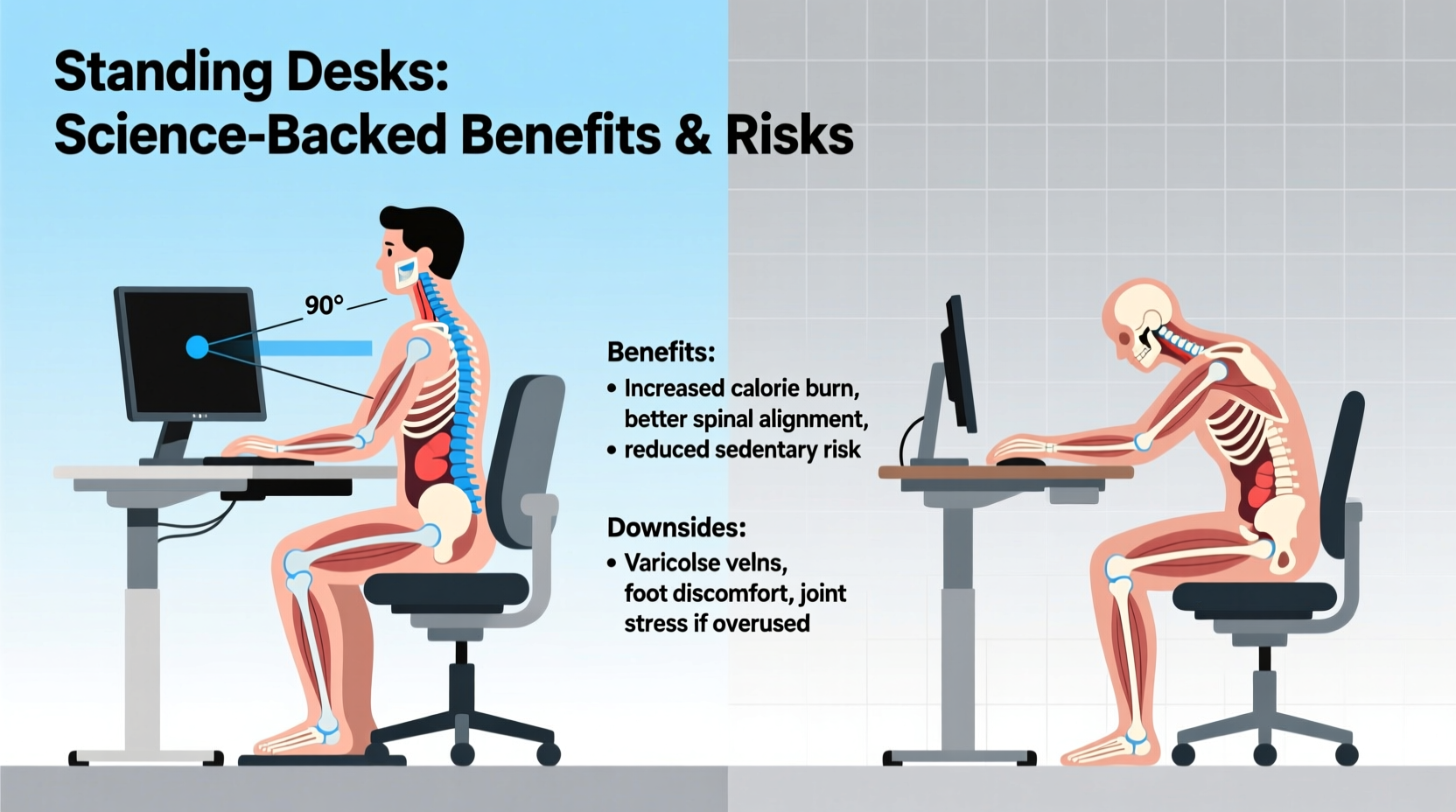 are standing desks better for posture science backed benefits and downsides