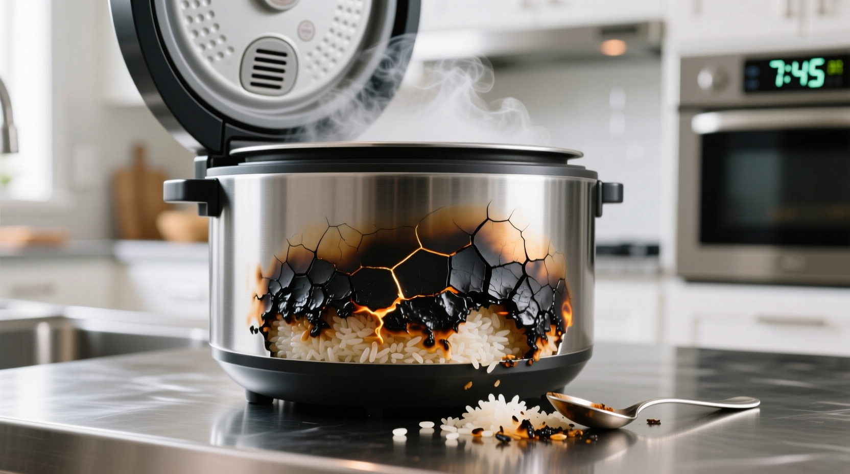 why does my rice cooker keep burning the bottom layer every time