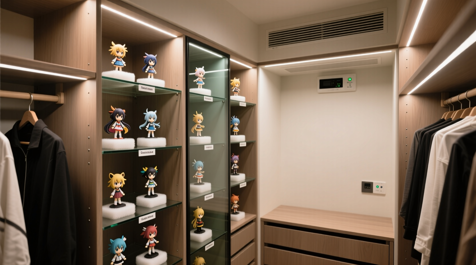 safe anime figurine storage in closets