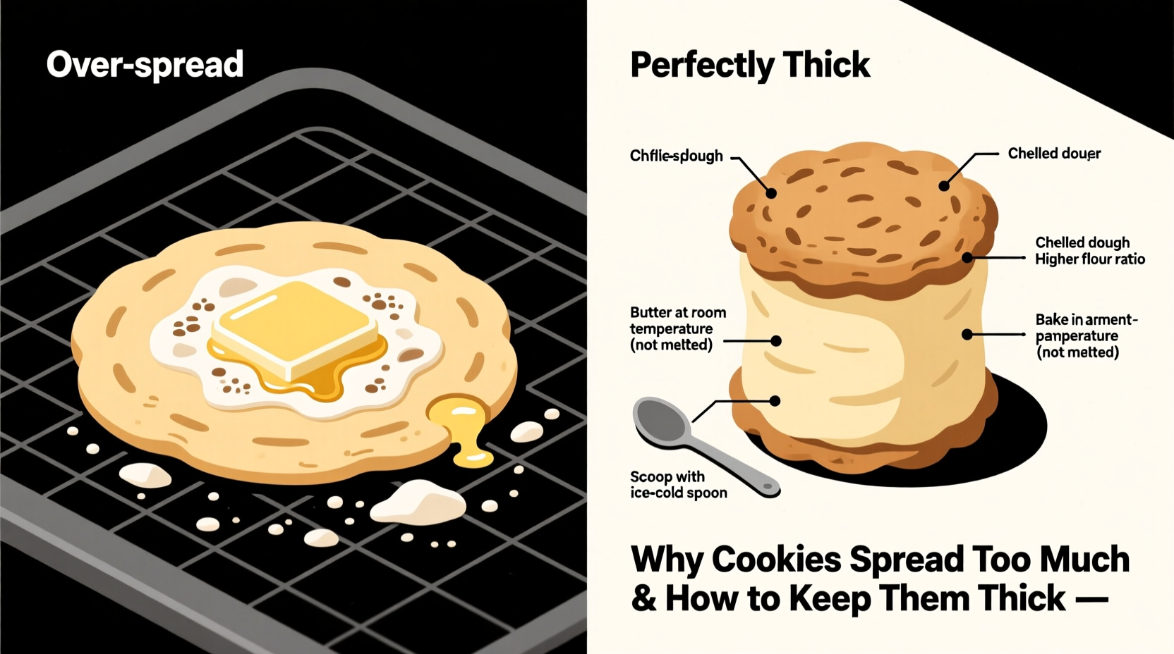 why do my cookies always spread too much and how to keep them thick