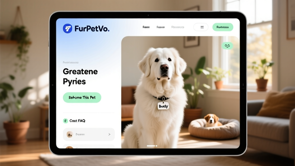 Screenshot-style graphic showing the FurPetVo logo and a clean, user-friendly pet profile page