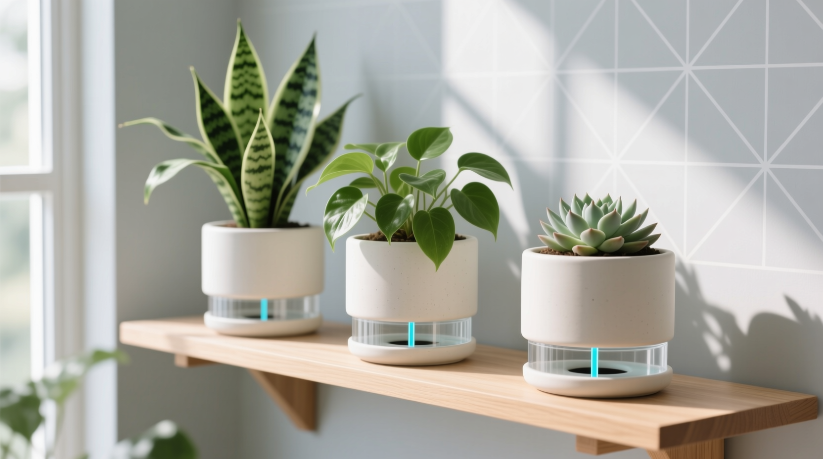 self watering pots plants