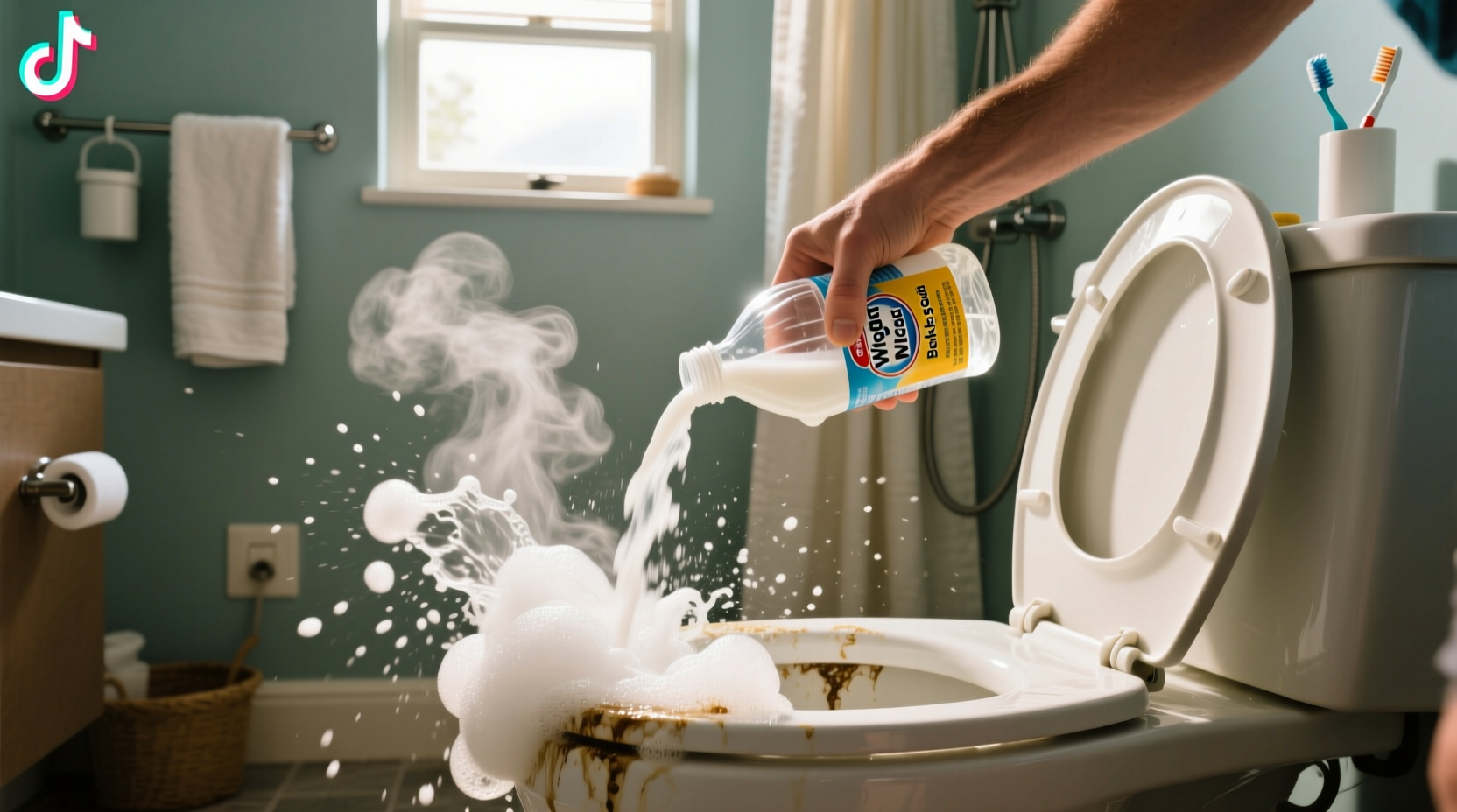tiktok toilet cleaning hack