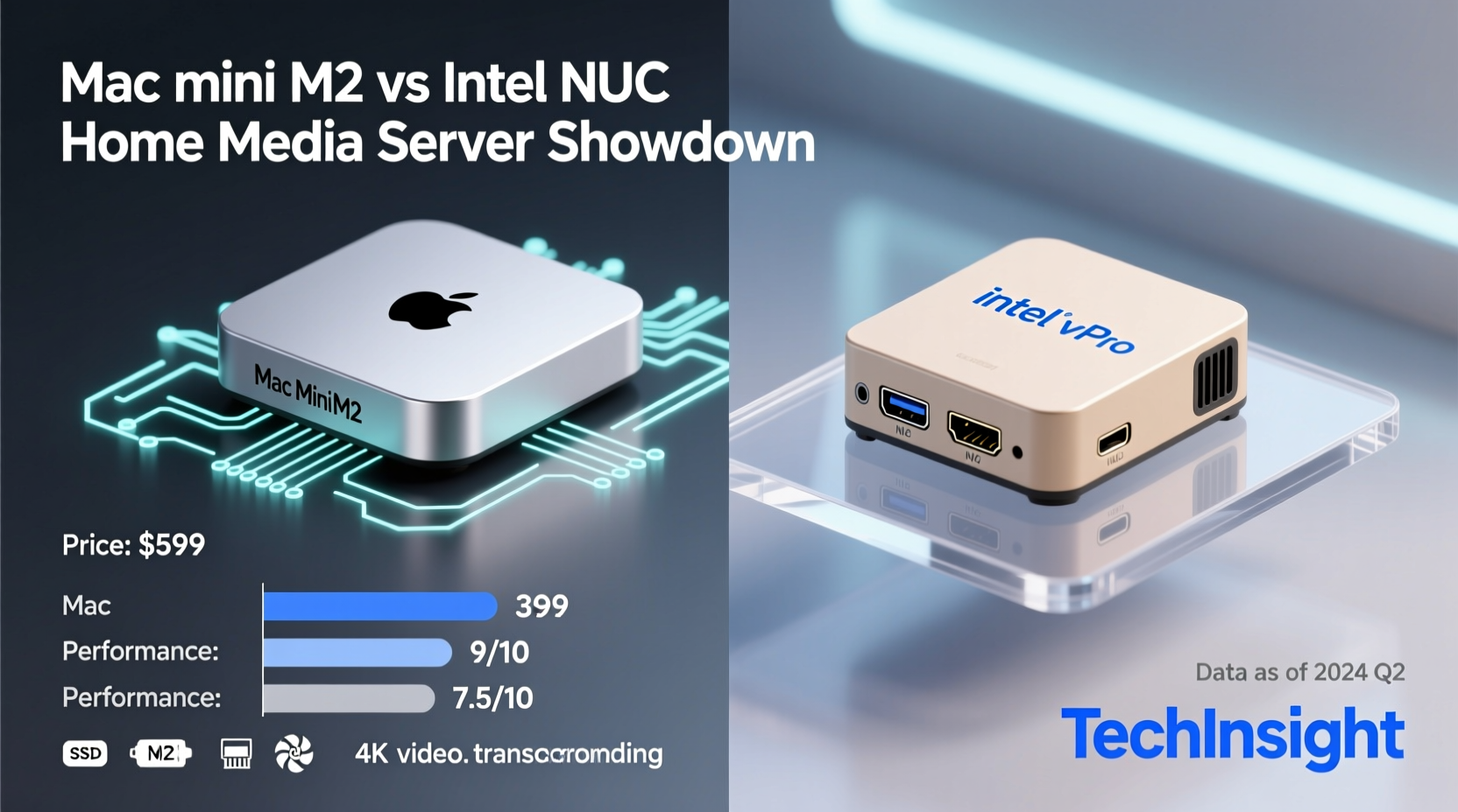 mac mini m2 vs intel nuc for home media server setup cost and performance