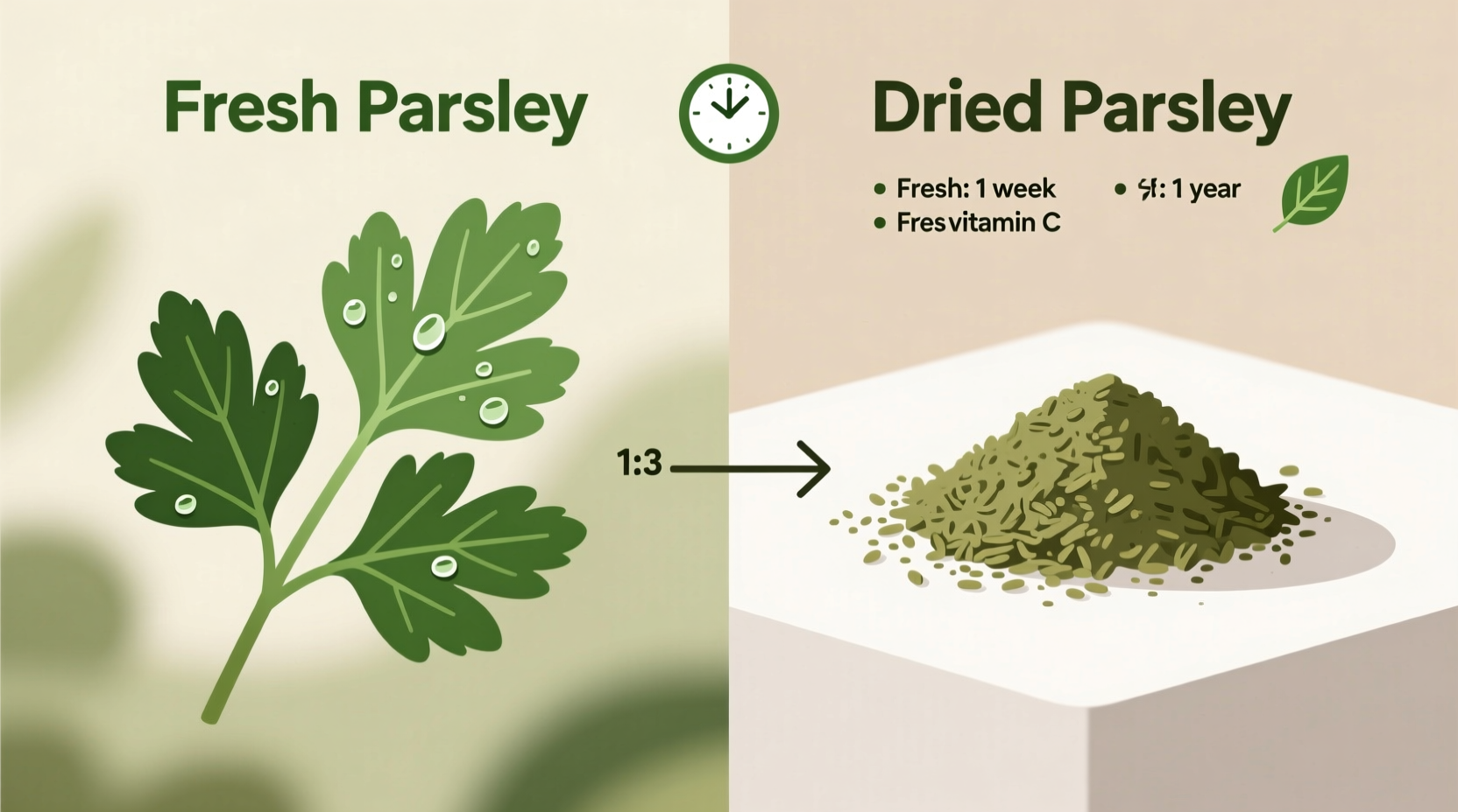 dried parsley conversion how it compares to fresh