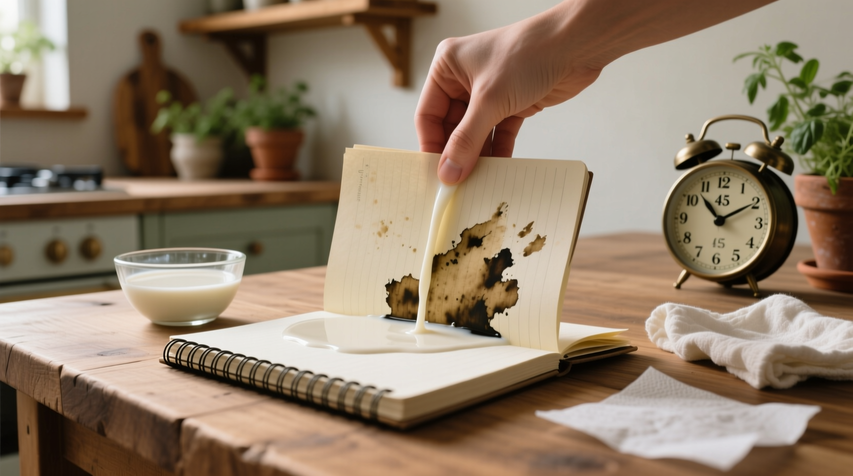 eco friendly cleaning tips remove ink with milk