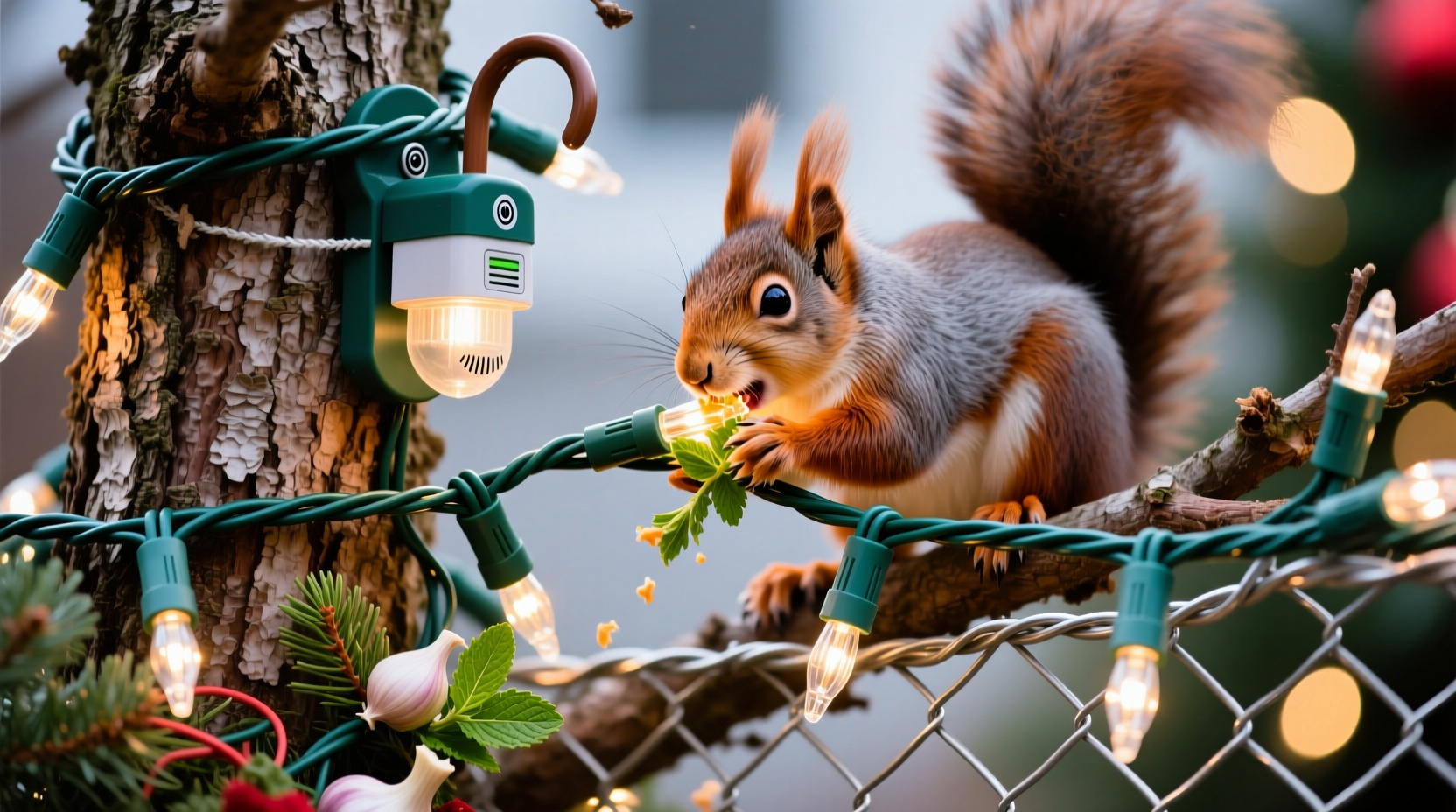 why do squirrels chew outdoor christmas light wires and how to stop it