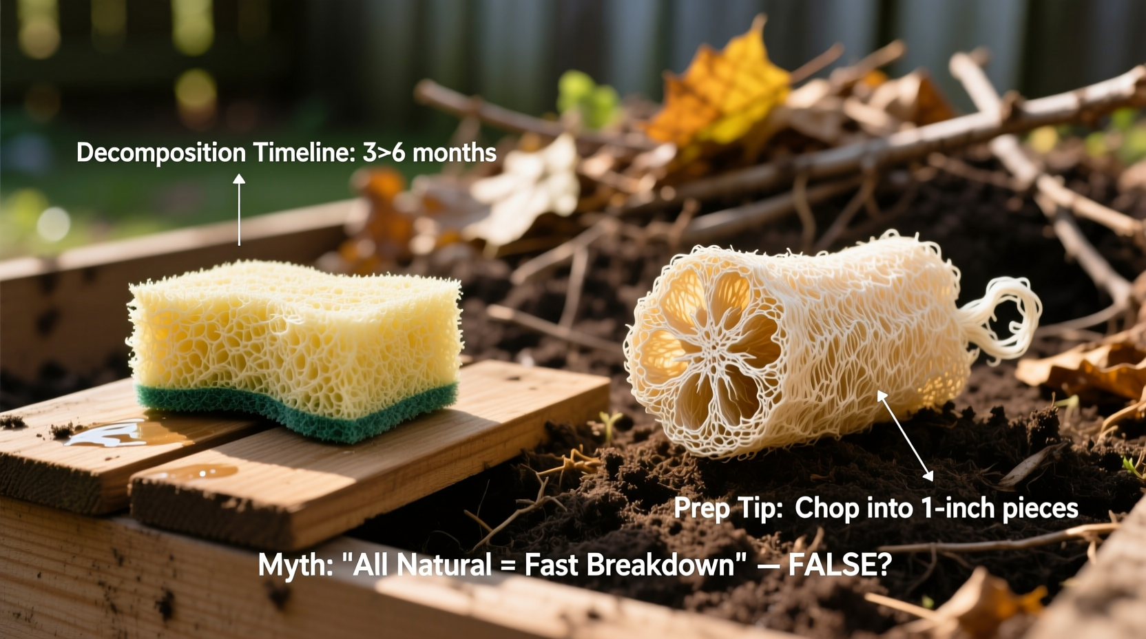 compostable sponge vs loofah puff which biodegrades faster