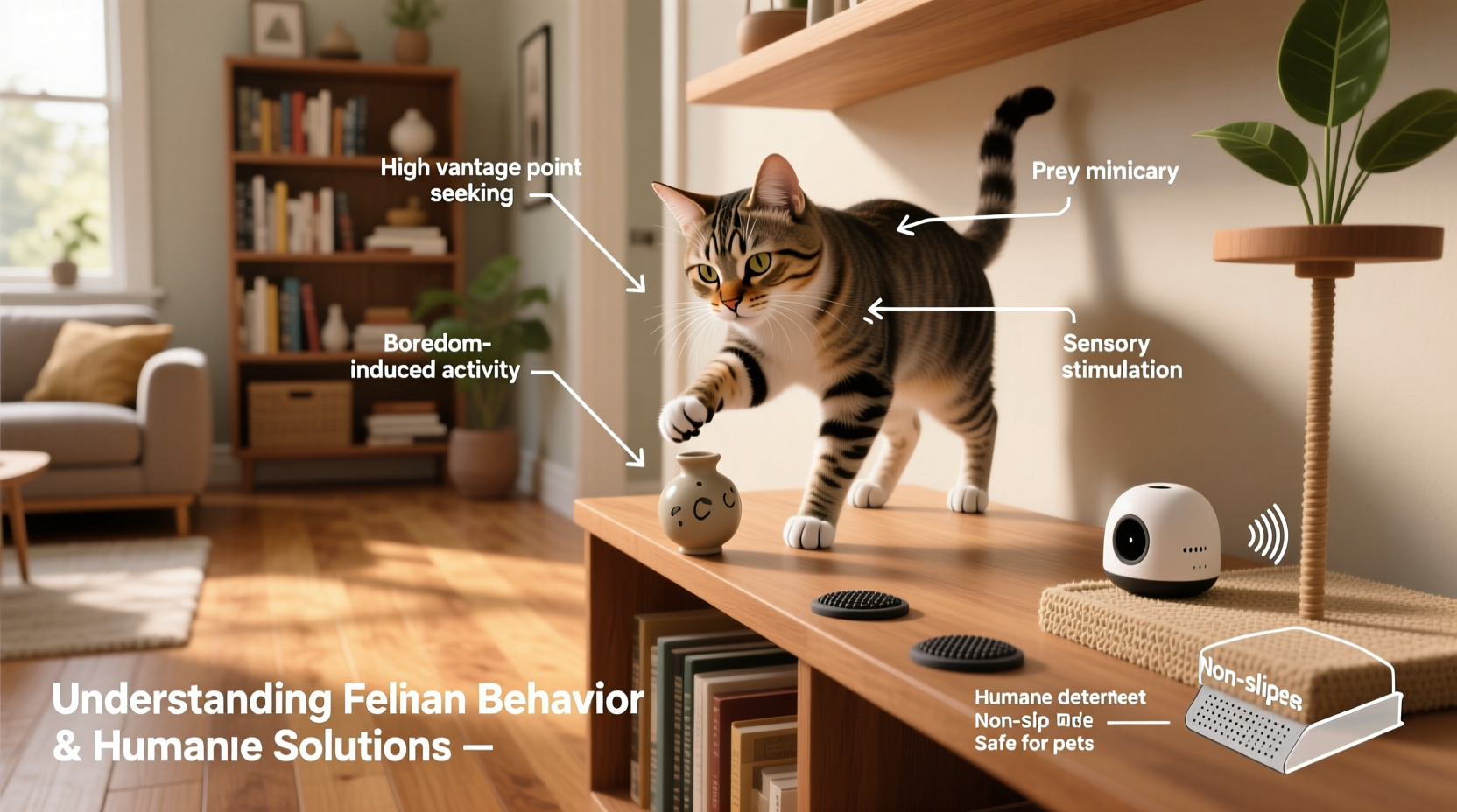 why does my cat knock things off shelves behavioral reasons and humane deterrents