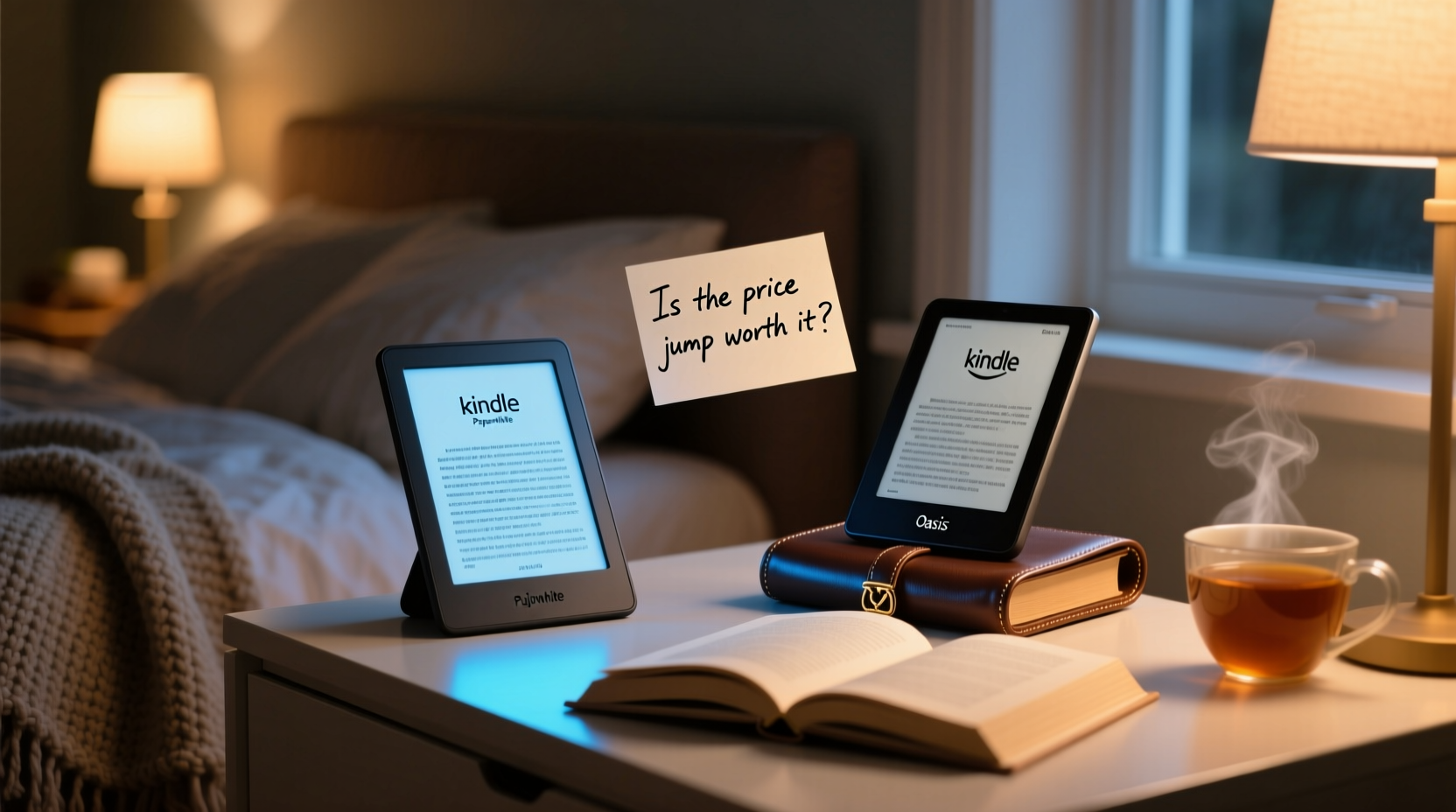 kindle paperwhite vs oasis is the price jump really justified for reading in bed