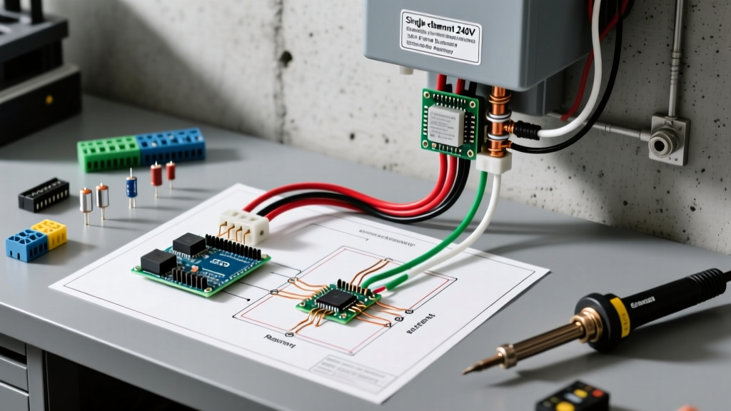 Single Element 240V Electric Water Heater Wiring Diagram for Custom RVs